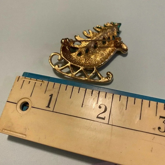 Christmas Slate and Christmas tree Brooch - Picture 3 of 3